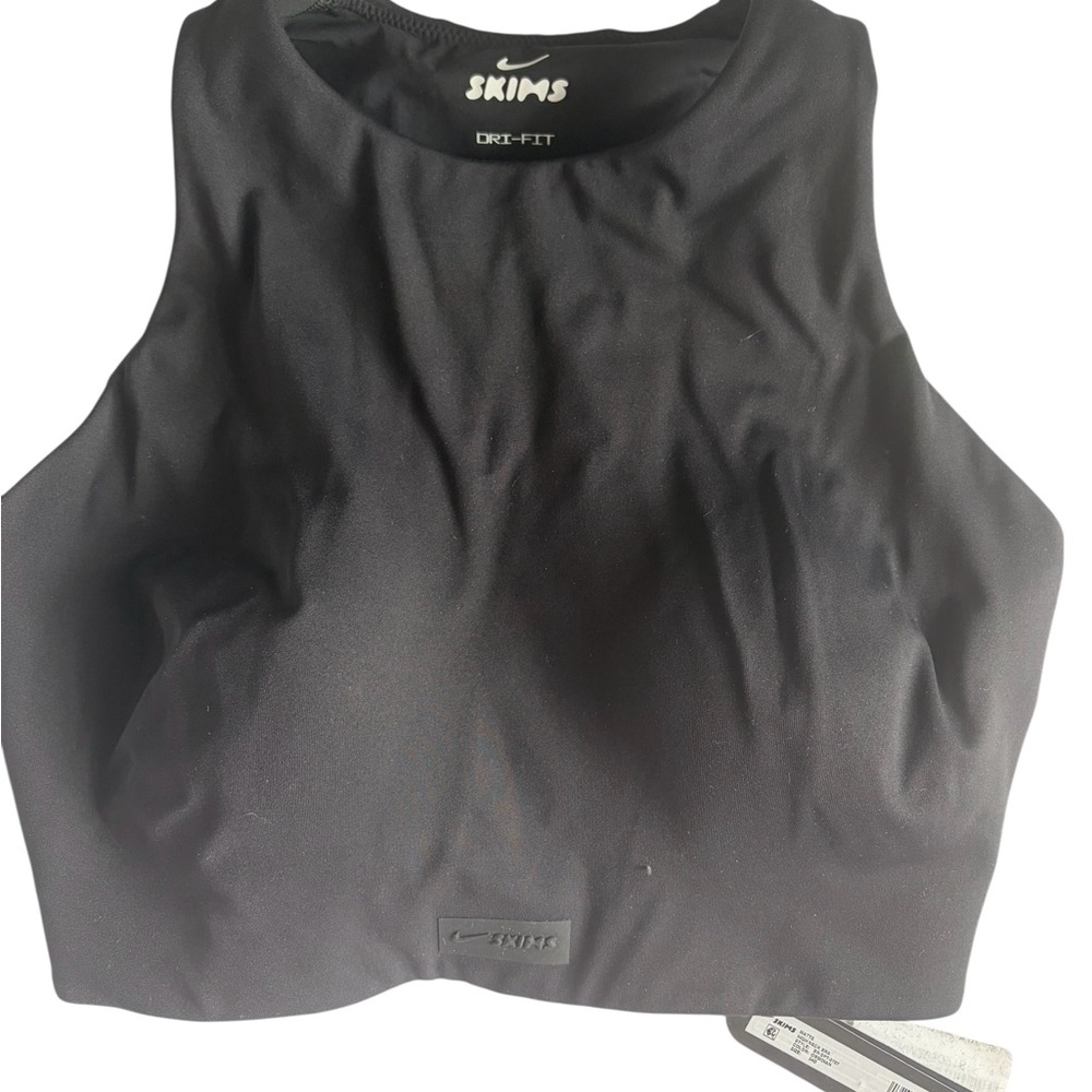 SKIMS Matte High Neck Bra Obsidian Black 34D NWT